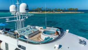 Jacuzzi on yacht in The Bahamas