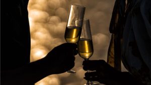 Toasting on a yacht at sunset in The Bahamas