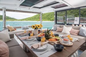 Tablescape on a day charter in The Bahamas