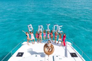 Bachelorette party on a boat in the bahamas